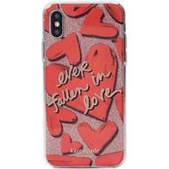 Kate Spade Iphone XS MAX Ever Fallen In Love New Heart printed case - Picture 1 of 5